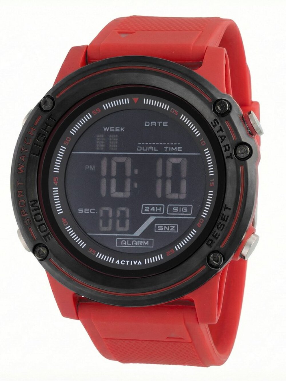Activa Voyager of Time X Invicta Men's Digital Watch - 52mm, Red (ACW8125-005)